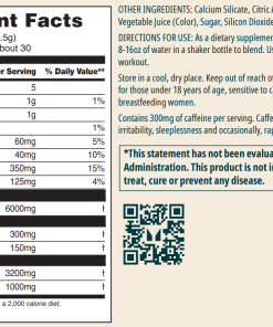 Myprotein Origin Pre workout Nutrition Facts